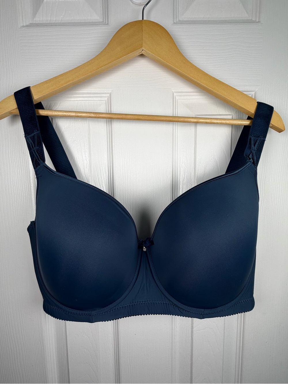 Chanvie Leen Navy Molded T-Shirt Bra UK 46F EU 105F Underwire NWT Full Coverage